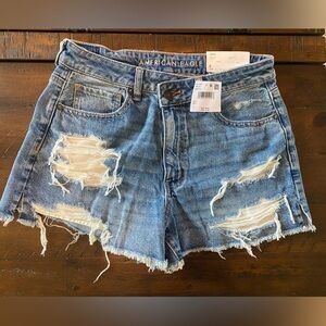 American Eagle Outfitters Mom Distressed Jean Shorts